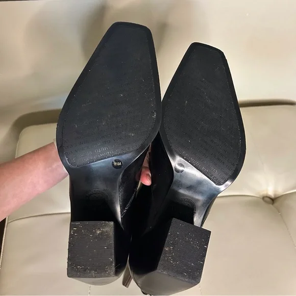 Vince Camuto Black Heeled Boots with Pointed Toe - Picture 6 of 9